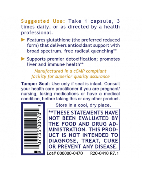 Glutathione Complex, Premier - - Nutritional Supplement - - Antioxidant Support - Inmune Health - Intestinal Support/Cleansing - Liver Support - - - Marketplace Earth Vitamins, L.L.C.