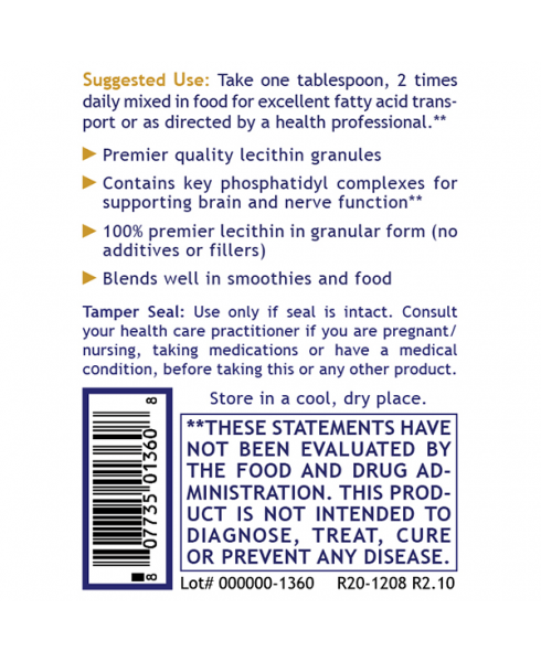 Lecithin Granules, Premier - - Nutritional Supplement - - Brain Support - - - Marketplace Earth Vitamins, L.L.C.