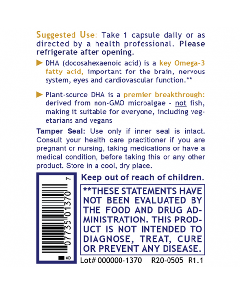 DHA, Premier - - Nutritional Supplement - - Brain Support - Eye and Vision Support - Fatty Acid Support - Neurological Support - Omega 3 Support - Top Sellers - - - Marketplace Earth Vitamins, L.L.C.