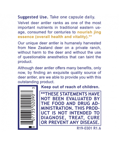NZ-Red Velvet Deer Antler - - Nutritional Supplement - - Super Health and Vitality - - - Marketplace Earth Vitamins, L.L.C.