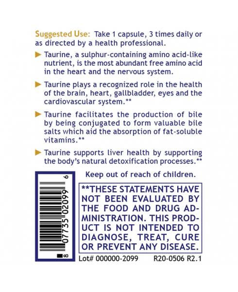 Taurine Blend, Premier - - Nutritional Supplement - - Amino Acid Support - Brain Support - Cardiovascular and Circulatory Support - Eye and Vision Support - Gallbladder Support / Cleansing - - - Marketplace Earth Vitamins, L.L.C.