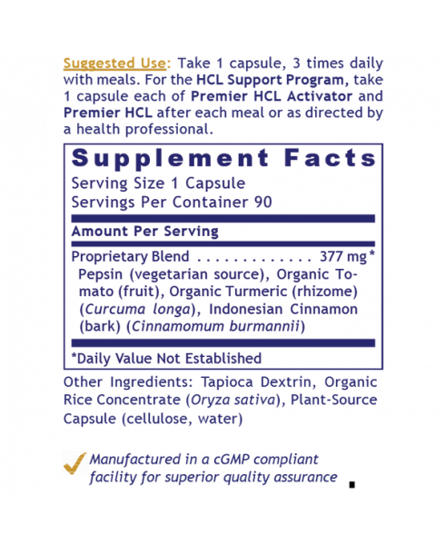 HCL Activator, Premier - - Nutritional Supplement - - Digestive Health - Potassium Support - Stomach Support - Top Sellers - - - Marketplace Earth Vitamins, L.L.C.