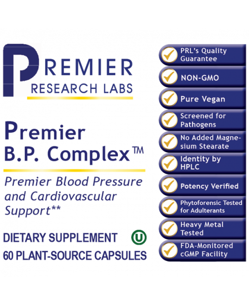 B.P. Complex™, Premier - - Nutritional Supplement - - Blood Pressure Support - Cardiovascular and Circulatory Support - - - Marketplace Earth Vitamins, L.L.C.