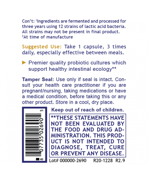 Probiotic Caps, Premier - - Nutritional Supplement - - Intestinal Health - Intestinal Support/Cleansing - - - Marketplace Earth Vitamins, L.L.C.