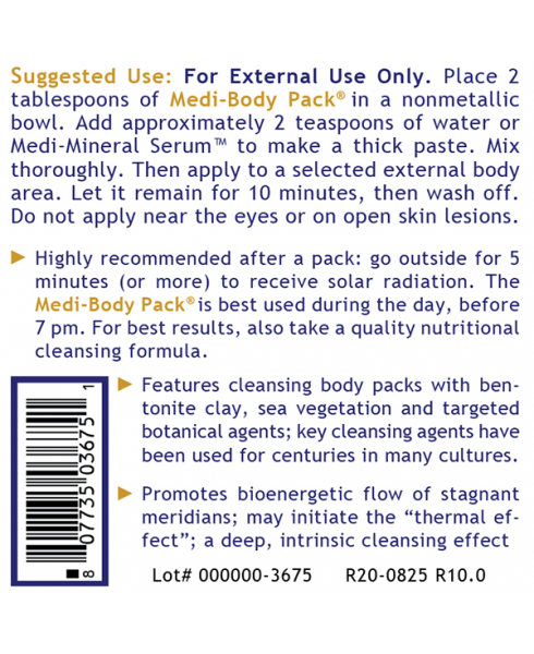 Medi-Body Pack® - - Nutritional Supplement - - Cleansing Support (external) - - - Marketplace Earth Vitamins, L.L.C.