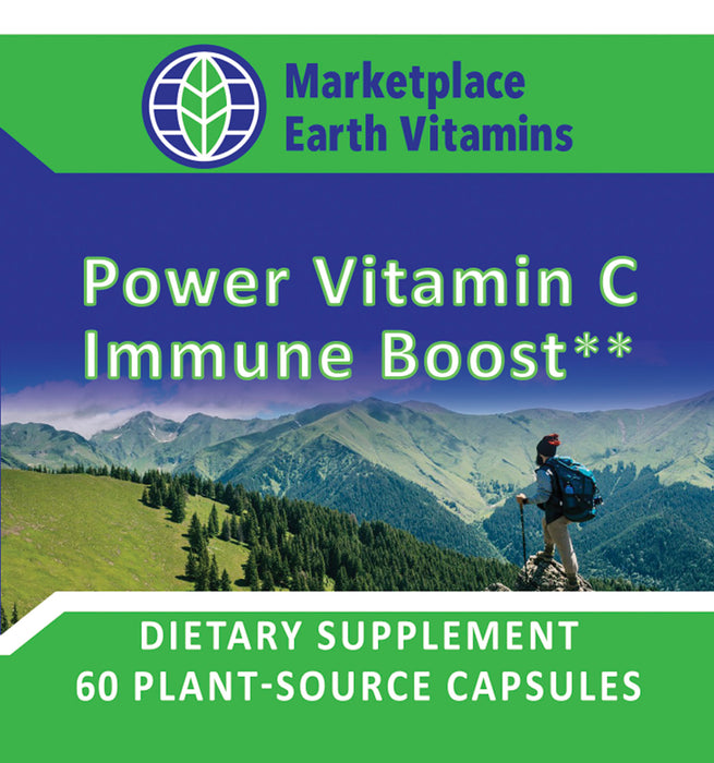Power Vitamin C Immune Support - Whole-nutrient vitamin C – without corn derivatives or synthetic ascorbic acid Supports immune system health in all four seasons Offers well-known antioxidant activity Gentle on your stomach (no acidity as found in chemical vitamin C) - Marketplace Earth Vitamins, L.L.C.
