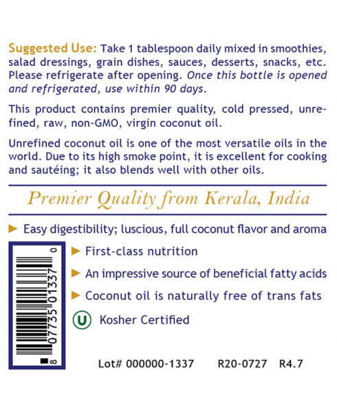 Coconut Oil, Premier - - Nutritional Supplement - - Fatty Acid Support - - - Marketplace Earth Vitamins, L.L.C.