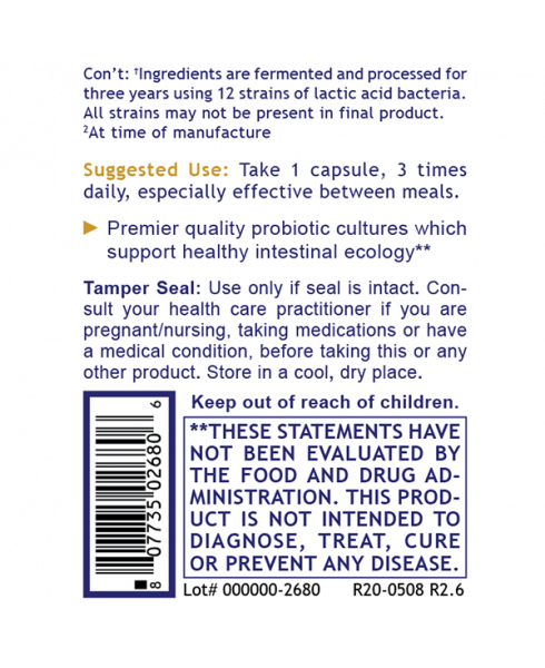 Probiotic Caps, Premier - - Nutritional Supplement - - Intestinal Health - Probiotic Support - - - Marketplace Earth Vitamins, L.L.C.