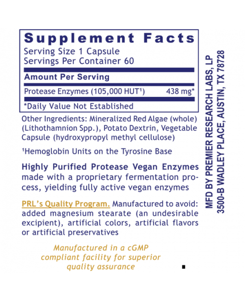 Protease, Premier - - Nutritional Supplement - - Enzyme Support - - - Marketplace Earth Vitamins, L.L.C.