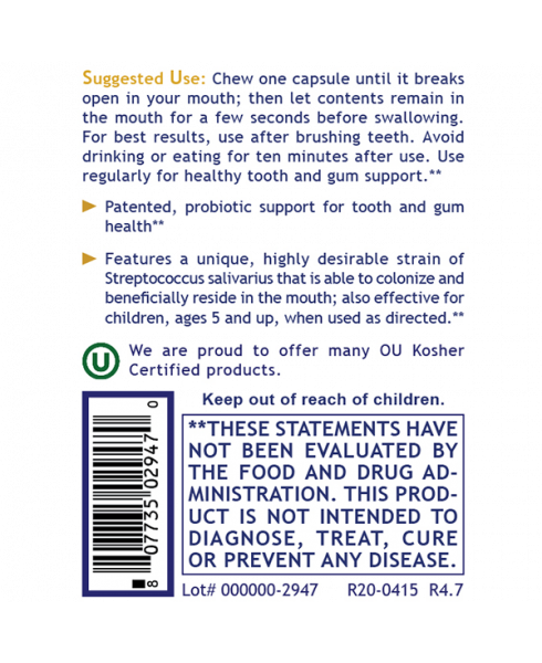DentaVen™ - - Nutritional Supplement - - Probiotic Support - - - Marketplace Earth Vitamins, L.L.C.