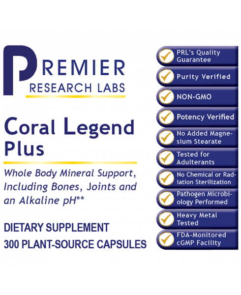 Coral Legend Plus 300 Caps - - Nutritional Supplement - - Bone and Joint Support - pH Balance and Alkalinization - Teeth Support - - - Marketplace Earth Vitamins, L.L.C.