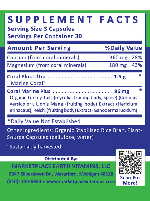 Coral Marine Plus - the most preferred source of alkalizing minerals in the world is Sango marine coral minerals: the key to supporting a perfect pH- Marketplace Earth Vitamins, L.L.C.