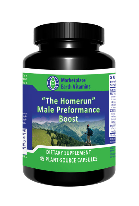 "The Homerun" Male Performance Boost - - Nutritional Supplement - - Men's Health Support - MEV - Muscular Support - Sexual Support - Testosterone Support - - - Marketplace Earth Vitamins, L.L.C.