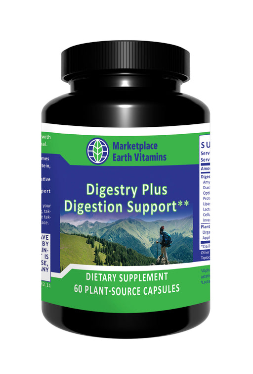 Digetry Plus Digestion Support - - Nutritional Supplement - - Digestive Health - Enzyme Support - MEV - Top Sellers - - - Marketplace Earth Vitamins, L.L.C.